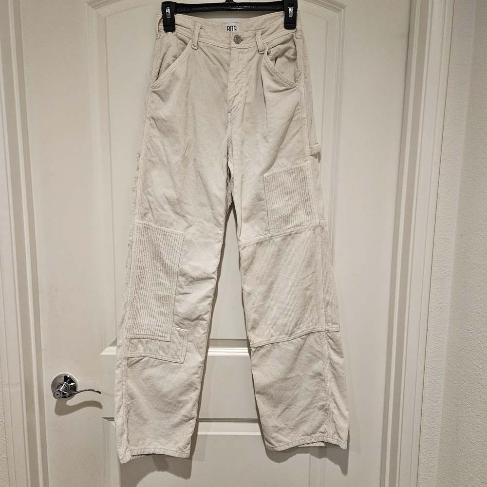 BDG/Urban Outfitters Corturoy Carpenter Cream Cargo Pants # 229-1